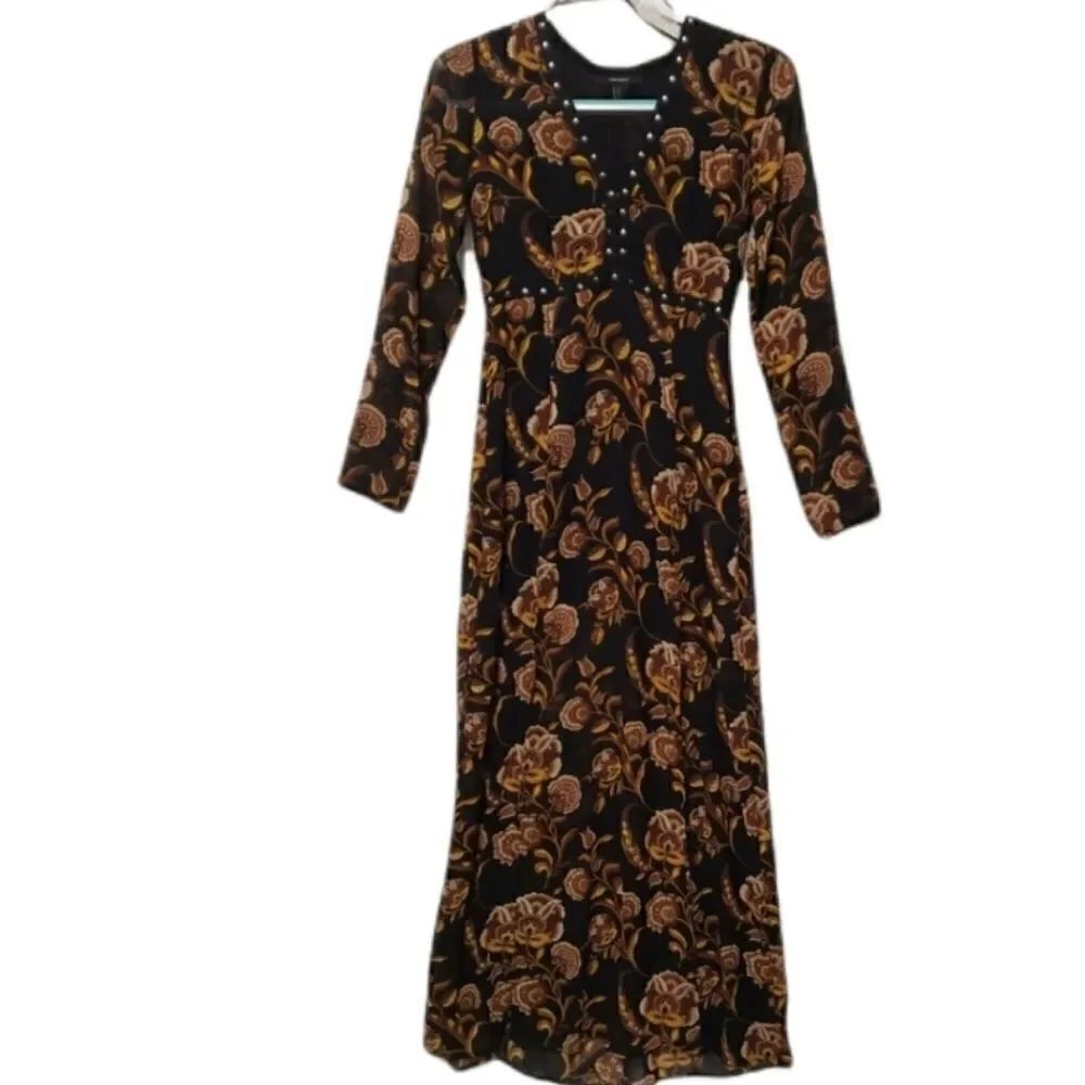 Sheer Long Sleeve Maxi Dress